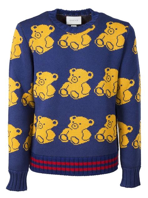 gucci teddy bear jumper replica|gucci neck tag.